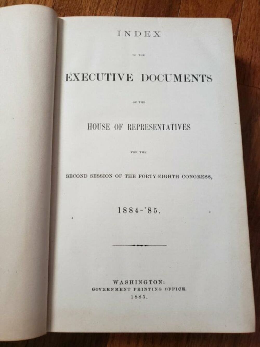 Index to the Executive Documents House of Representatives 2nd Session 1884-85